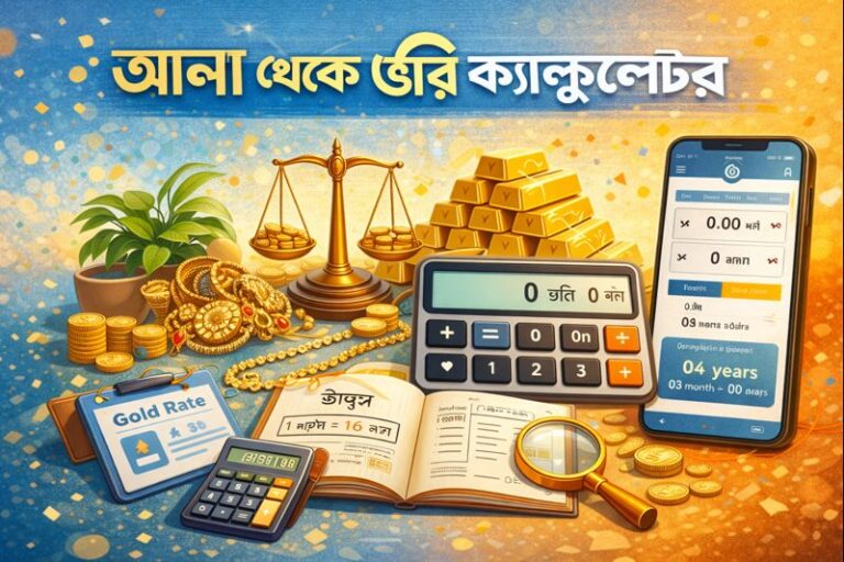 আনা থেকে ভরি ক্যালকুলেটর